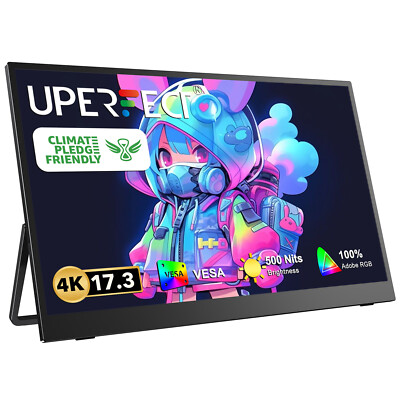 UPERFECT 17,3 Zoll 4K Tragbarer Monitore Zweite Display 100% Aodobe RGB mit VESA