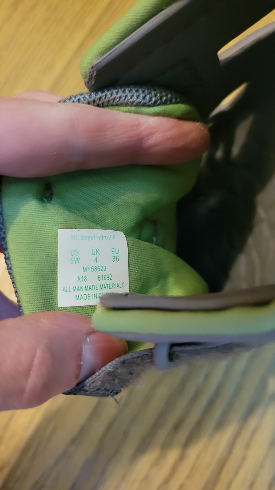 Scarpe da acqua Merrell Hydro 2.0 usate taglia 5W grigio verde blu