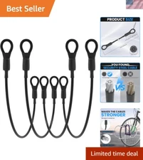 4-Pack Heavy Duty Loop End Cable Braided Stainless Steel PVC Coated Safety Wi...