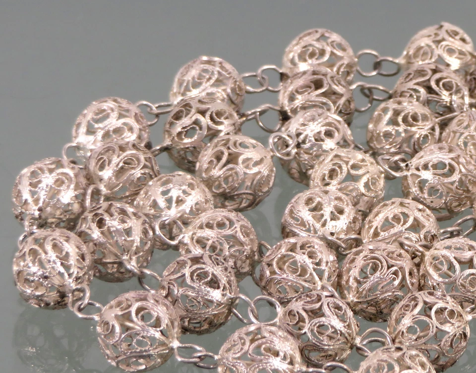 Filigrana Argento Catena ° Portugal 833/1000 Extra Lungo ° Sfera - Immagine 4 di 4