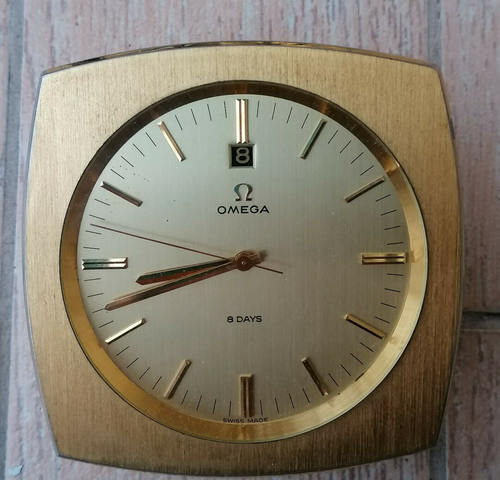 Orologio da tavolo Omega design 1958 modernariato Table clock Omega 8 days  | eBay