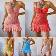 Abito donna sexy smanicato donna casual estivo spiaggia mini swing di ▽