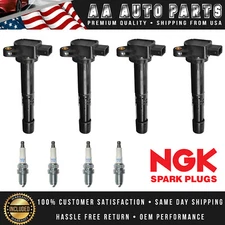 Set of 4 Ignition Coil & 4 NGK Spark Plug for 2003-2011 Honda Element 2.4L I4
