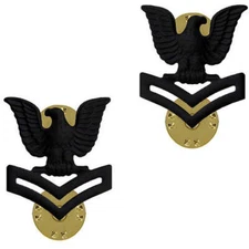 US Navy Collar Device E5 SeaBee Black Metal Eagle Insignia U.S.N Genuine