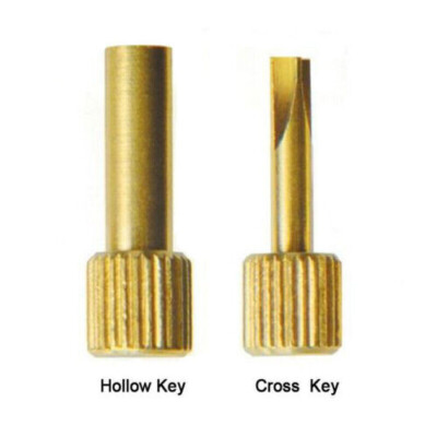 Dental Endodontic Root Canal Gold Plated Screw Post Wrench Hollow & Cross Key