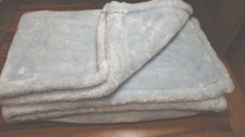 Mon Lapin Thick Silky Soft Blue Baby Blanket 40"x32" Nursery Bedding Unisex 788