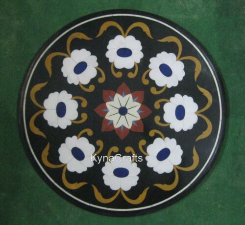 24 Inches Round Marble Coffee Table Top Unique Design Inlay Work Center Table - Picture 1 of 4