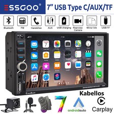 Doppel 2 DIN Autoradio Funk Apple Carplay Android Auto Bluetooth USB +MIK Kamera