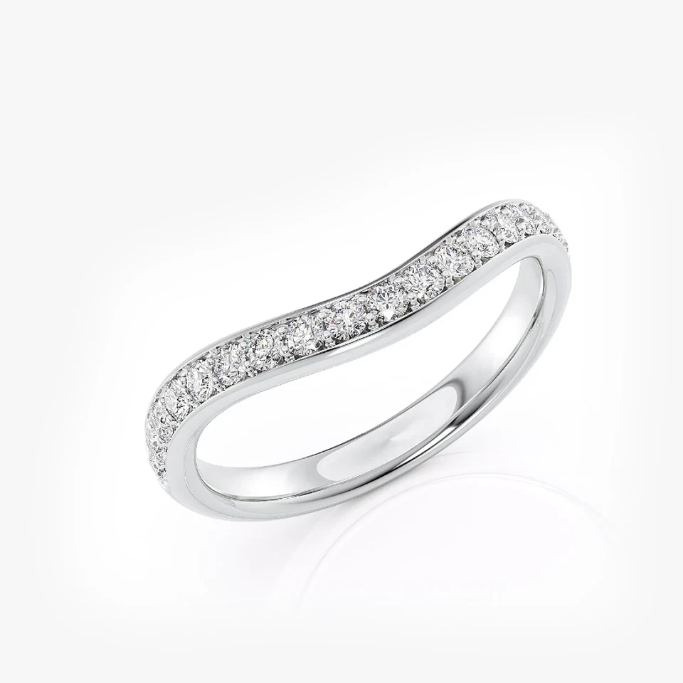 18K Gold 0.50 Ct Lab Created Round Cut Diamond Engagement Band 3.0 MM - Image 3 of 4