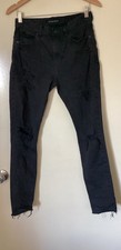 MENS ABRAND BLACK DISTRESSED DROPPED SLIM JEANS SIZE 28
