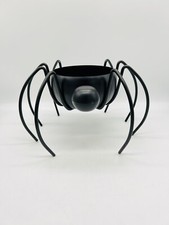 Halloween Black Metal Spider Candy Bowl Dish Bowl Spooky Decor Large