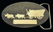 Covered Wagon Banner Adezy Vintage Belt Buckle