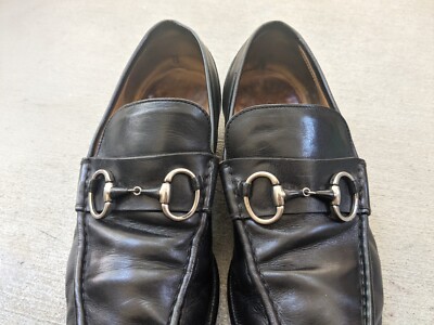 Gucci Black Leather Horsebit Loafers Men’s Size 10 D Made in Italy READ DESC Gucci Horsebit Loafers Men 10 D Black Leather Slip-On Dress  main image 3