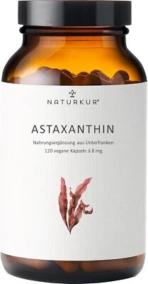 Naturkur® Astaxanthin 8 mg - 120 Kapseln im Apothekerglas - Vegan