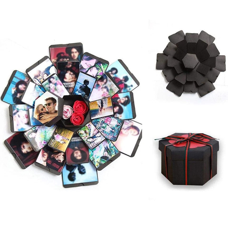 DIY Explosion Box Memory Scrapbook Photo Gift Album Kits Anniversary Surprise US - Image 2 of 4