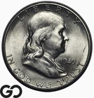 194p-S Franklin Half Dollar, Scarcer San Francisco Mint, Satin Choice Unc+
