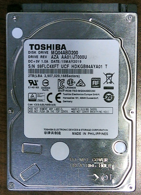 Toshiba MQ04ABD200 2TB 2.5'' SATA 5400RPM Laptop Hard Drive HDD 100% Health