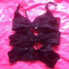32b push up bra set black cotton 3 lot c70 — photo 2