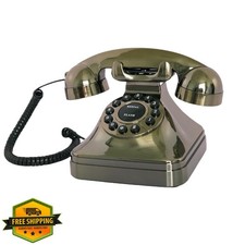 TelPal Bronze Retro Landline Phone, Corded Desk Analog Telephone