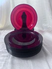 Vintage Anchor Hocking Royal Ruby Red Salad Lunch Dessert Plates 7.5"