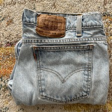 VTG Levi's 505 Orange Tab Jeans Mens 36X30 Blue Light Wash Straight Fit 90s