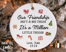 Friendship Christmas Ornament, Personalized Gift for Best Friend, Million Little