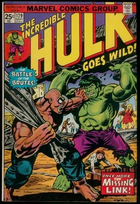 Marvel Comic The Incredible HULK #179 The Missing Link VFN- 7.5