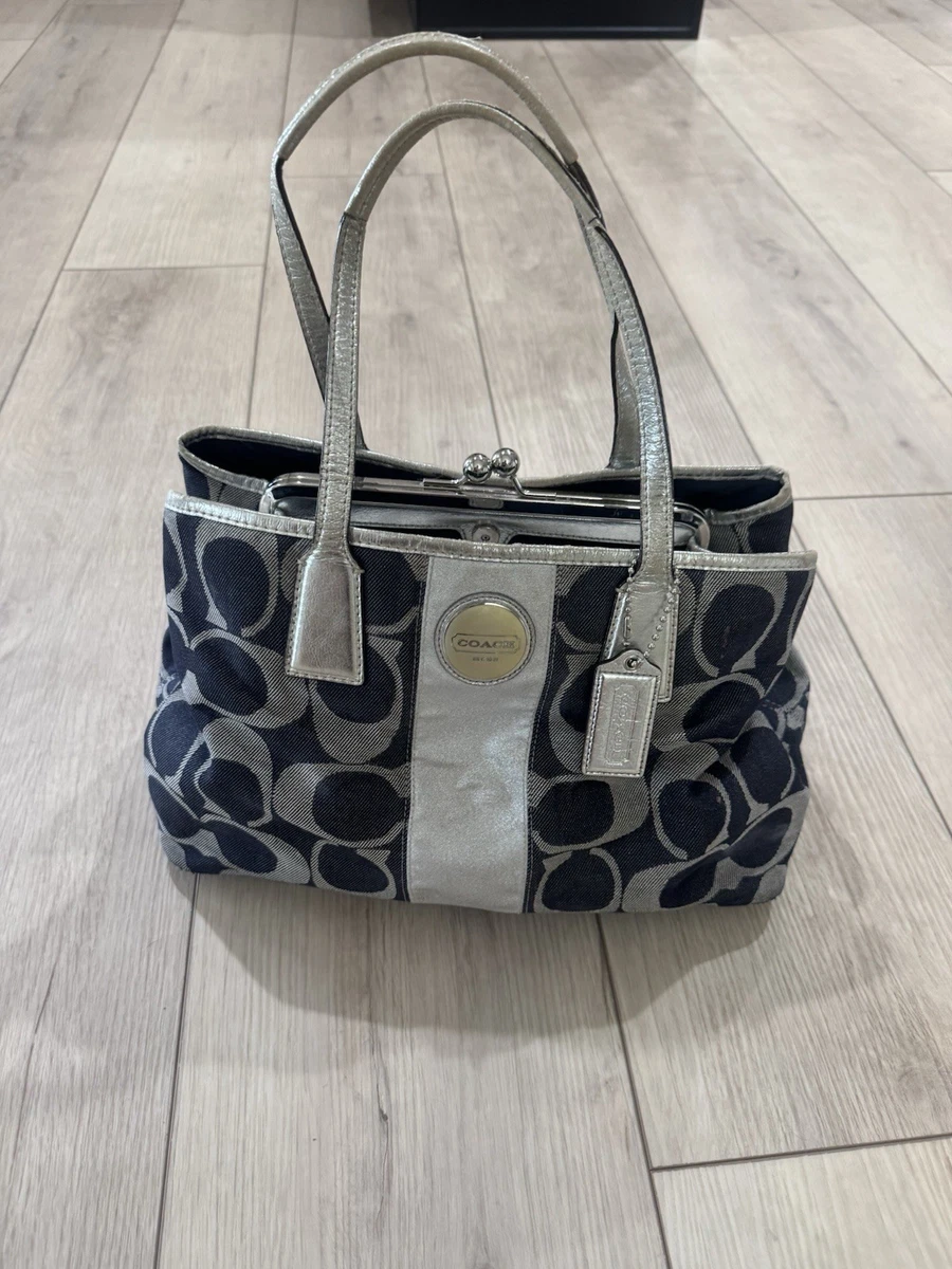 Coach Striped Denim Exterior Bags & Handbags for Women for sale | eBay