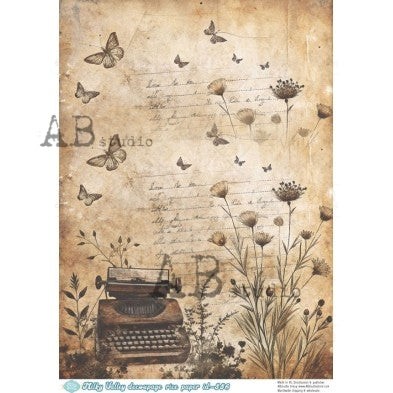 Dandelion Letter #886 | A4 Rice Paper | Paper for Decoupage | AB Studios