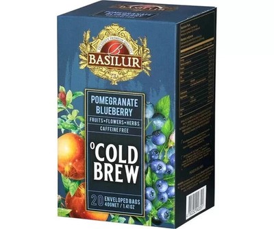 Basilur Cold Brew - Pomegranate Blueberry 20 Tea Bags Free Shipping World Wide
