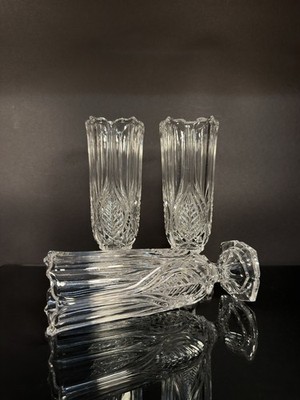 Tritschler Winterhalder Vase Blumen Bleikristall Vintage Set/3