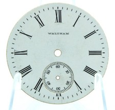 NICE 35 mm VINTAGE POCKET WATCH DIAL AMERICAN WALTHAM CO ROMAN NUMERALS