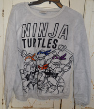 BOY'S VINTAGE TEENAGE NINJA MUTANT TURTELS GRAY FUZZY SWEATSHIRT M 7/9