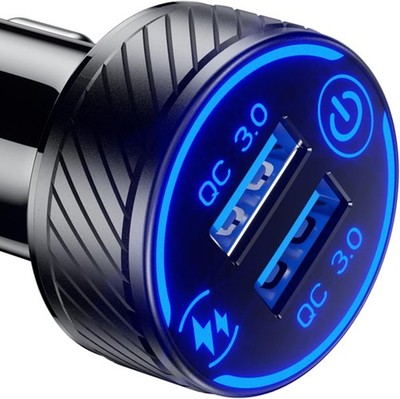 Car Charger Dual Qc3.0 Port Usb Car Phone Charger Adapter 36w 3a Fast Charge Wit