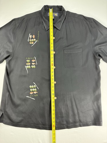 Nat Nast Luxury Hawaiian Silk Button Down Shirt Vintage Sushi Chef Men's XL - Picture 14 of 22