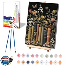 xackcme Book Paint by Numbers for Adults with Framed Canvas - wit