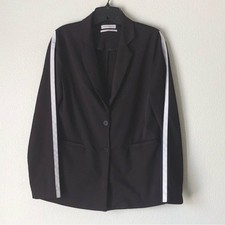 Urban Outfitters Black Blazer with White Stri...