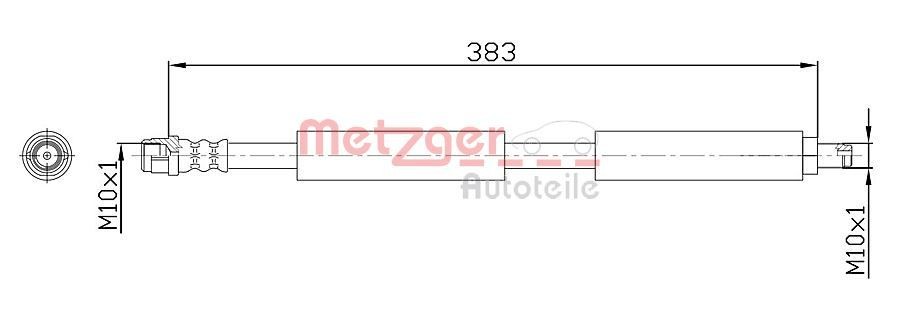 Original METZGER Brake Hose 4118574 For Mercedes-Benz