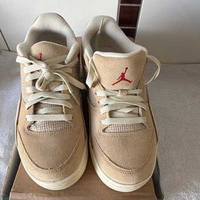 Jordan Flight Court Herren Sneaker Low Top Beige Rot Gr. 42 US 8,5 HF3255-201