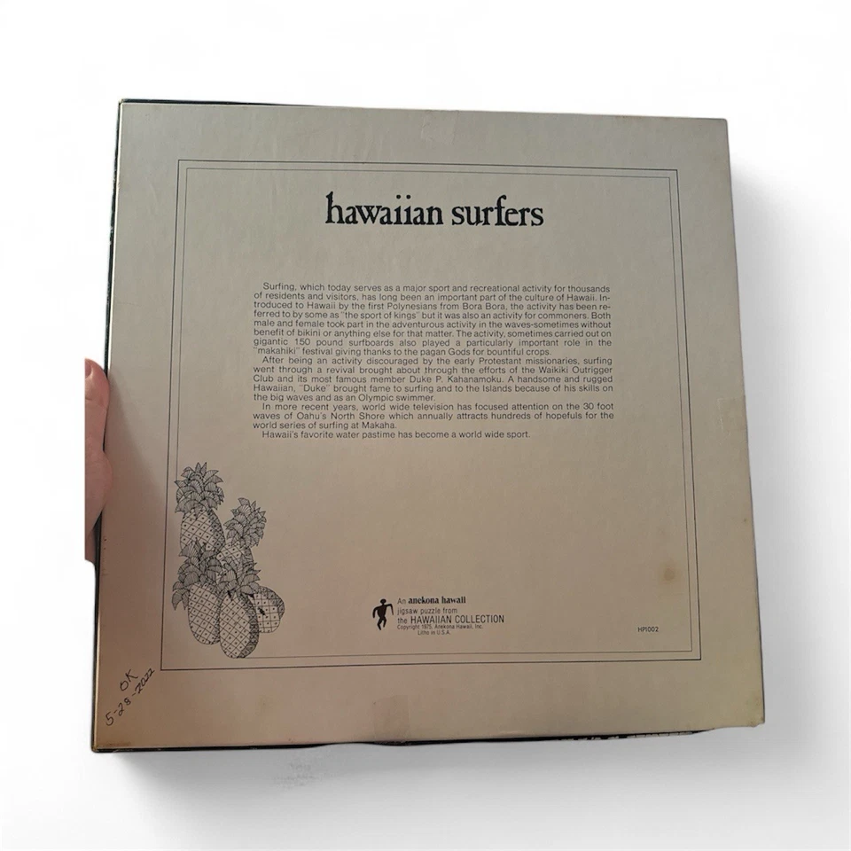 1975 Hawaiian Surfers Jigsaw Puzzle- Thrifted - Image 3 of 3