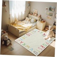 5x7 Feet Living Room Rugs, Cartoon Alphabet Nursery Rug for Bedroom, Extra
