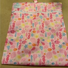 Green Sprouts Kids Wet Dry Storage Bag Pouch Reusable Two Compartments Pink