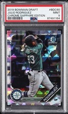 2019 BOWMAN DRAFT CHROME SAPPHIRE ED #BDC60 JULIO RODRIGUEZ PSA 9