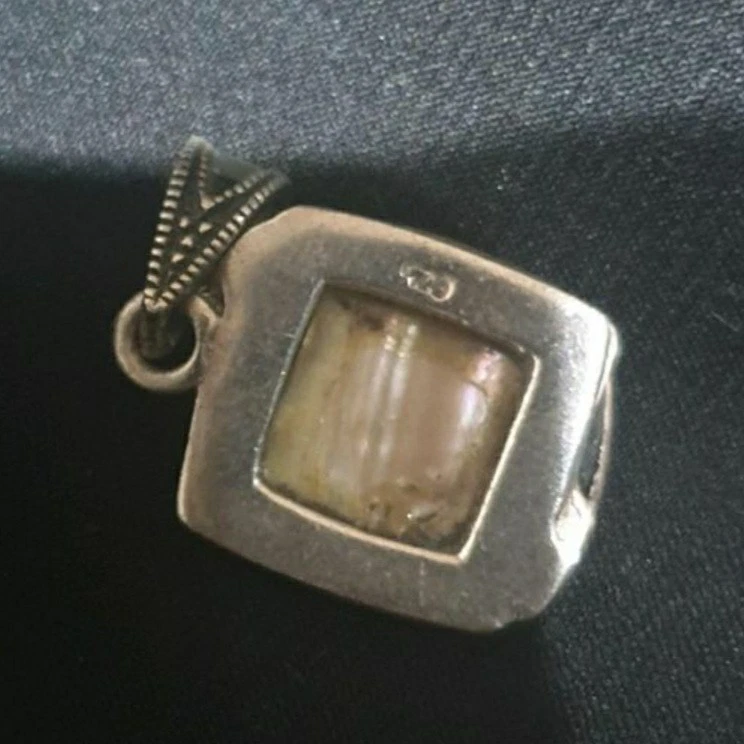 Perlmutt Anhänger mit Markasiten 925er Silber Alt. - Bild 2 von 4