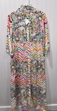 Be Boho Women’s Small Multicolored Abstract Button Down Maxi Dress NWT