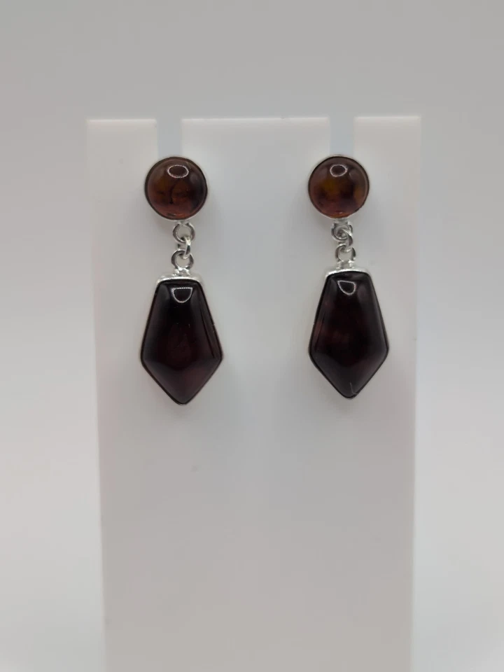 Jay King Mine Finds DRT  Sterling Silver Ukrainian Amber Dangle Earrings NIB - Image 3 of 4