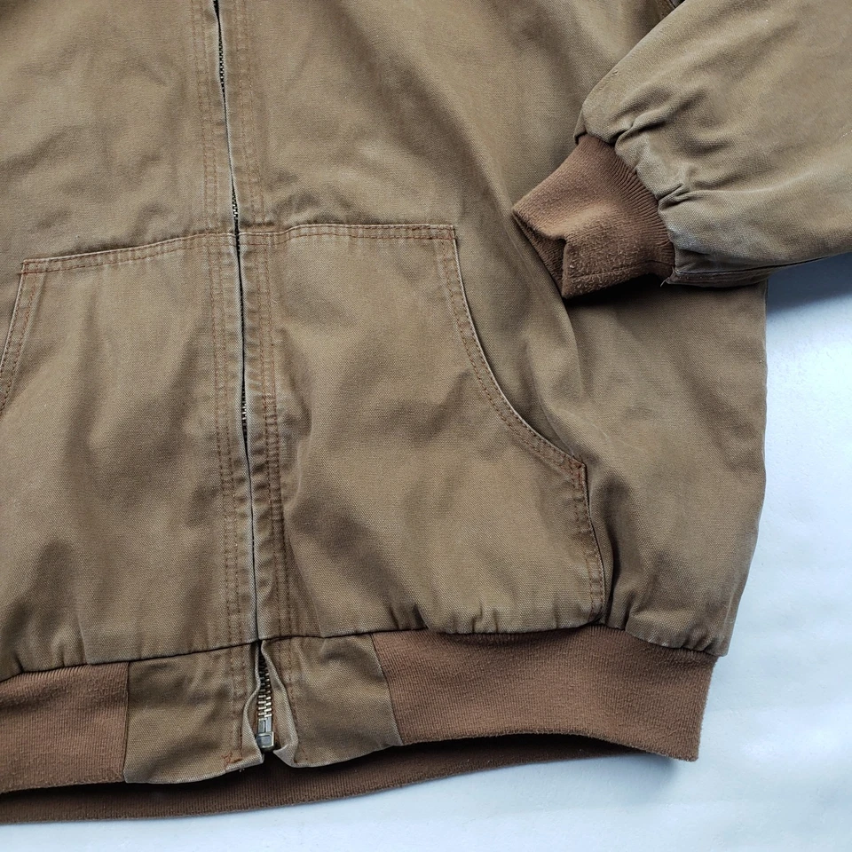 WFS Element Gear Canvas Jacket Mens XXL Brown Full Zip Lined Hooded Workwear - Image 4 of 4