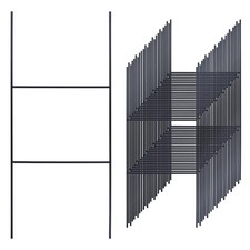 25 Pack H Frame Yard Stakes Metal, 16.5x7 Inch H Stakes for Signs, Holder, La...