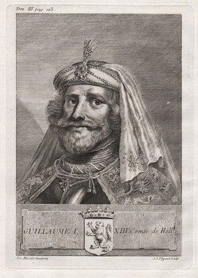 William I Count of Holland Graf graaf Portrait engraving Kupferstich gravure