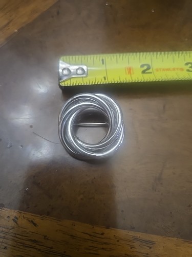 Sterling Silver Round Brooch